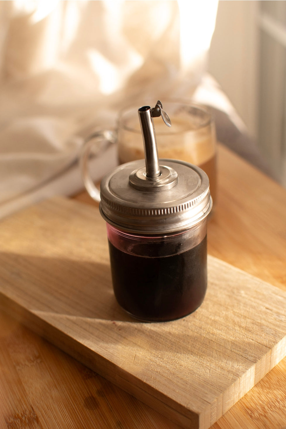 Mason Jar Self Closing Pour Top Spout