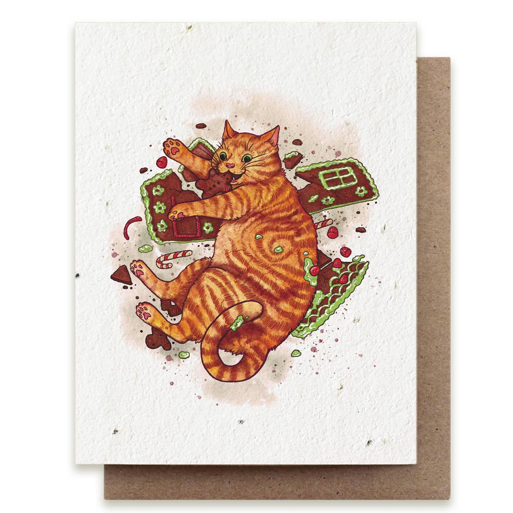 Gingerbread Cat Seed Card
