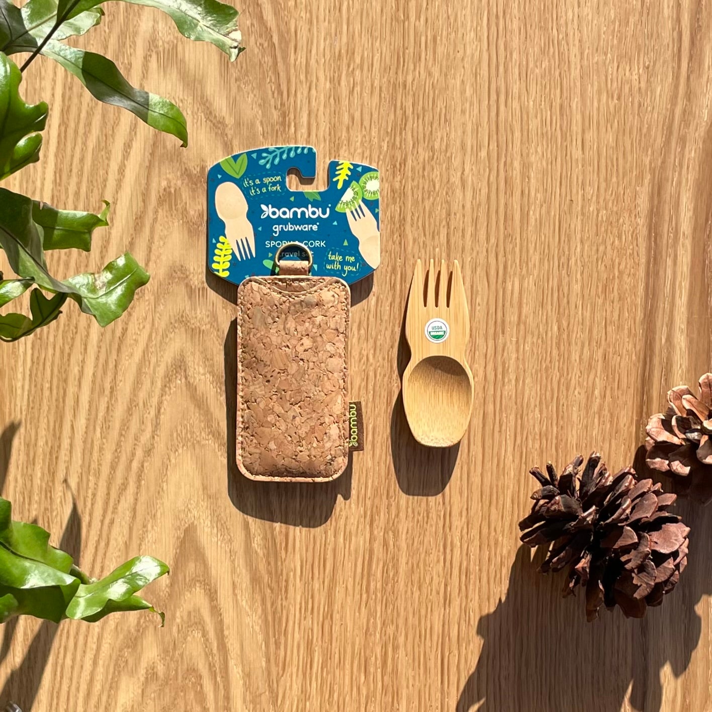 Organic Bamboo Spork (with or without Cork Cover)