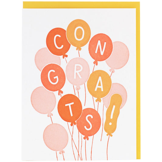 'Congrats' Balloons Card