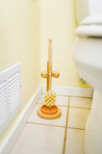 Bamboo Toilet Bowl Brush w/ Stand