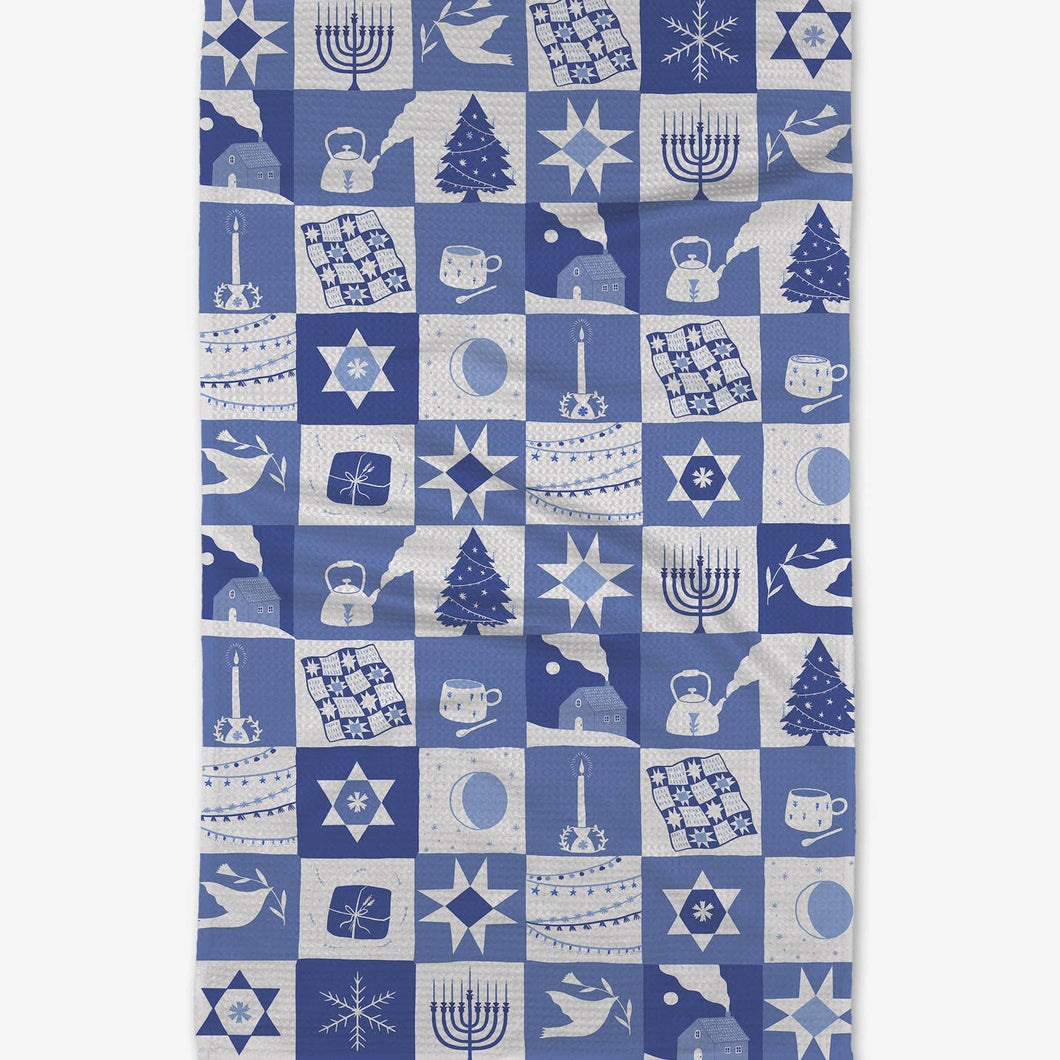 Geometry Winter Holiday Tea Towel