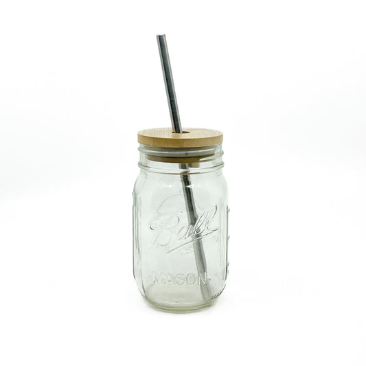 Bamboo Jar Lid with Straw Hole