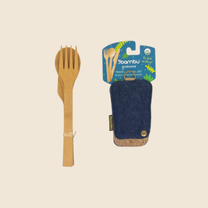 Organic Bamboo Cutlery (with or without Hemp Denim Cover)